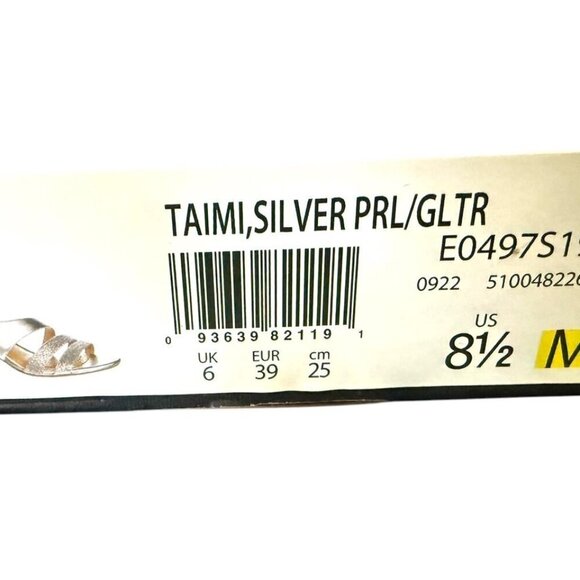 Naturalizer Womens Silver Open Toe Sling Back Kitten Heel Sandals Sz 8.5 New - Picture 8 of 10